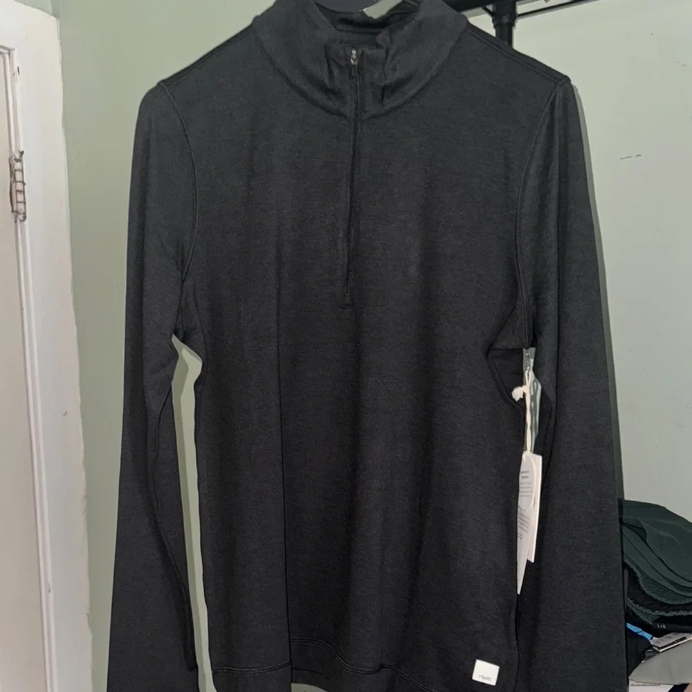 Vuori Halo Essential Half Zip *NWT XL/Black Heather - Picture 4 of 7